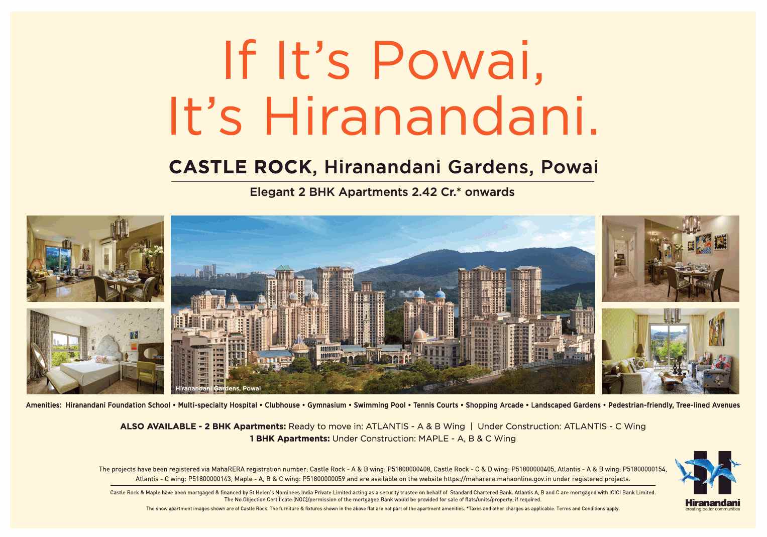 Book elegant 2 BHK apartments @ Rs 2.42 cr at Hiranandani Castle Rock in Powai, Mumbai Update